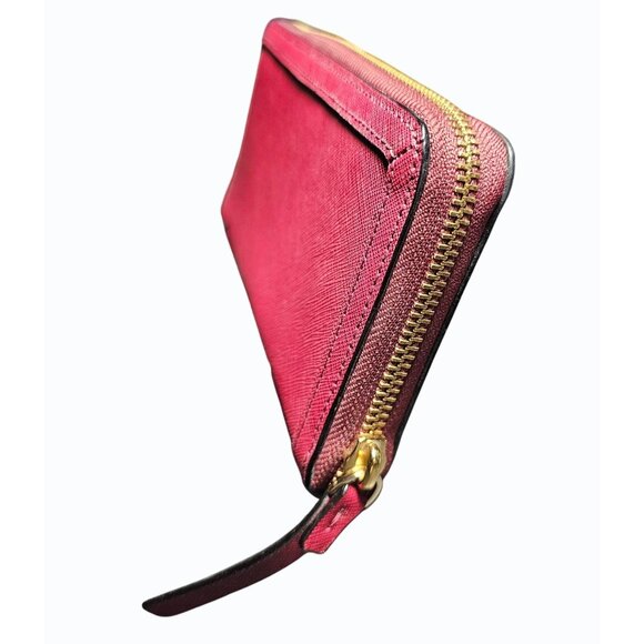 Kate Spade New York Hazel Court Bow Lacey Leather Zip Around Wallet, Merlot EUC - Picture 4 of 15